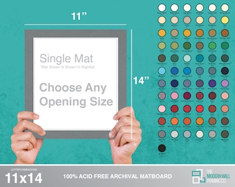 11x14 Archival Matboard: Custom Opening, Acid-Free