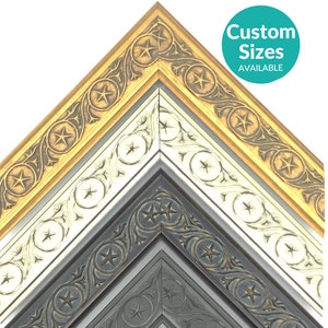 Antique Stars Custom Picture Frame w/ 90% UV Cover, Decorative Art Deco Home Decor, Traditional Elegant Custom Frames For Wall Art, Posters