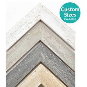 Flat Driftwood Style Picture Frame, Tropical Beach Rustic Frames For Wall Art, White Sand Light Grey, 4x6 5x7 8x10 11x14 11x17 12x16 22x28