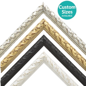 Cadre photo personnalisé élégant avec feuilles ornées avec couverture UV à 90 %, décoration d'intérieur décorative victorienne, style antique pour oeuvre d'art murale art déco traditionnel