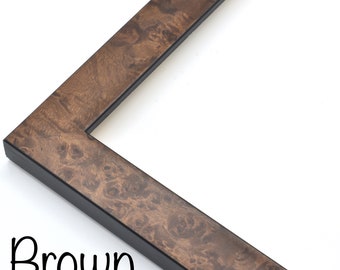 Colorful Burled Wood Picture Frame Brown and Black | Custom Picture Frames | Frames For Wall Art