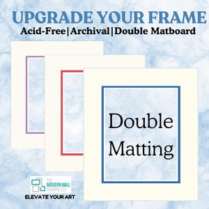 May include: Three white picture frames with different colored borders. The borders are purple, red, and blue. The frame with the blue border has the text 