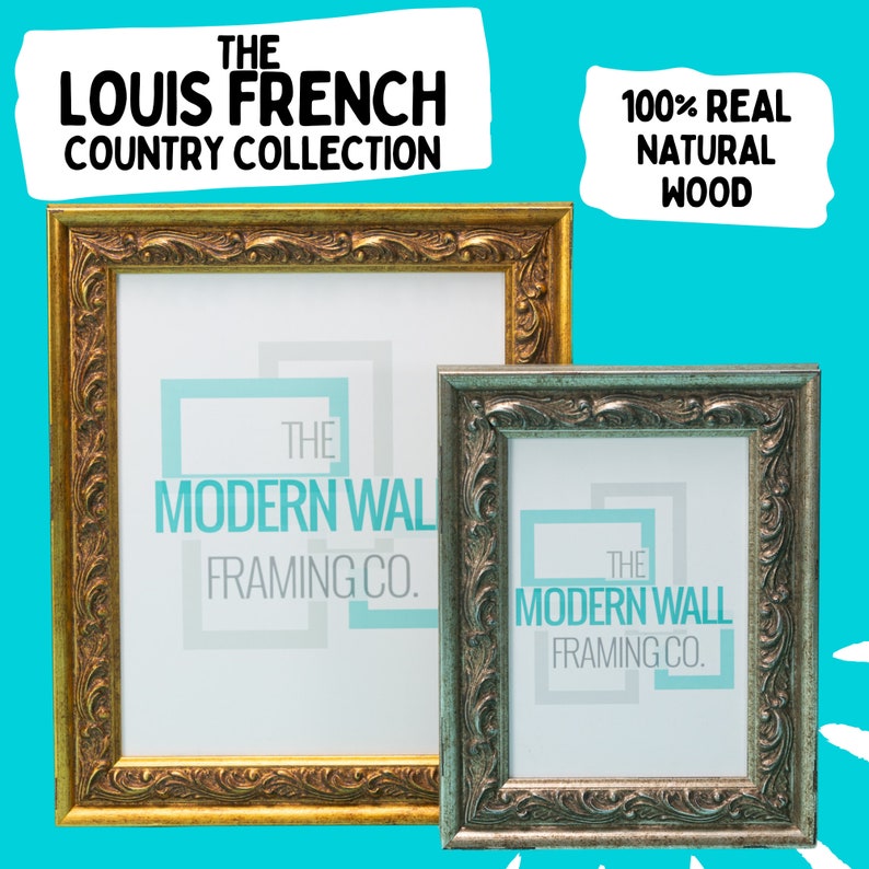 Louis French Country Picture Frame Ready To Hang With UV Protective Acrylic Glass Custom Frames Decorative Frames For Wall Art Posters image 2