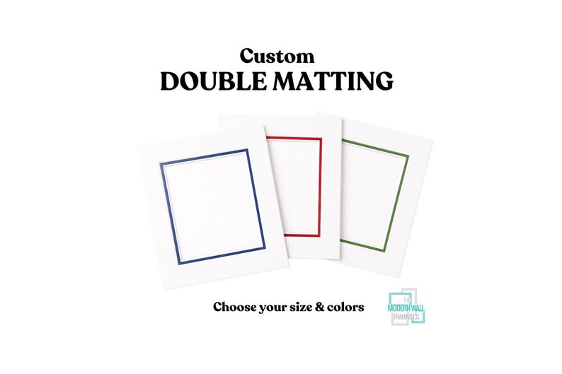 Double Mat for Picture Frame ⎪ Choose 2 Colors ⎪ Custom Size ⎪ Archival ...