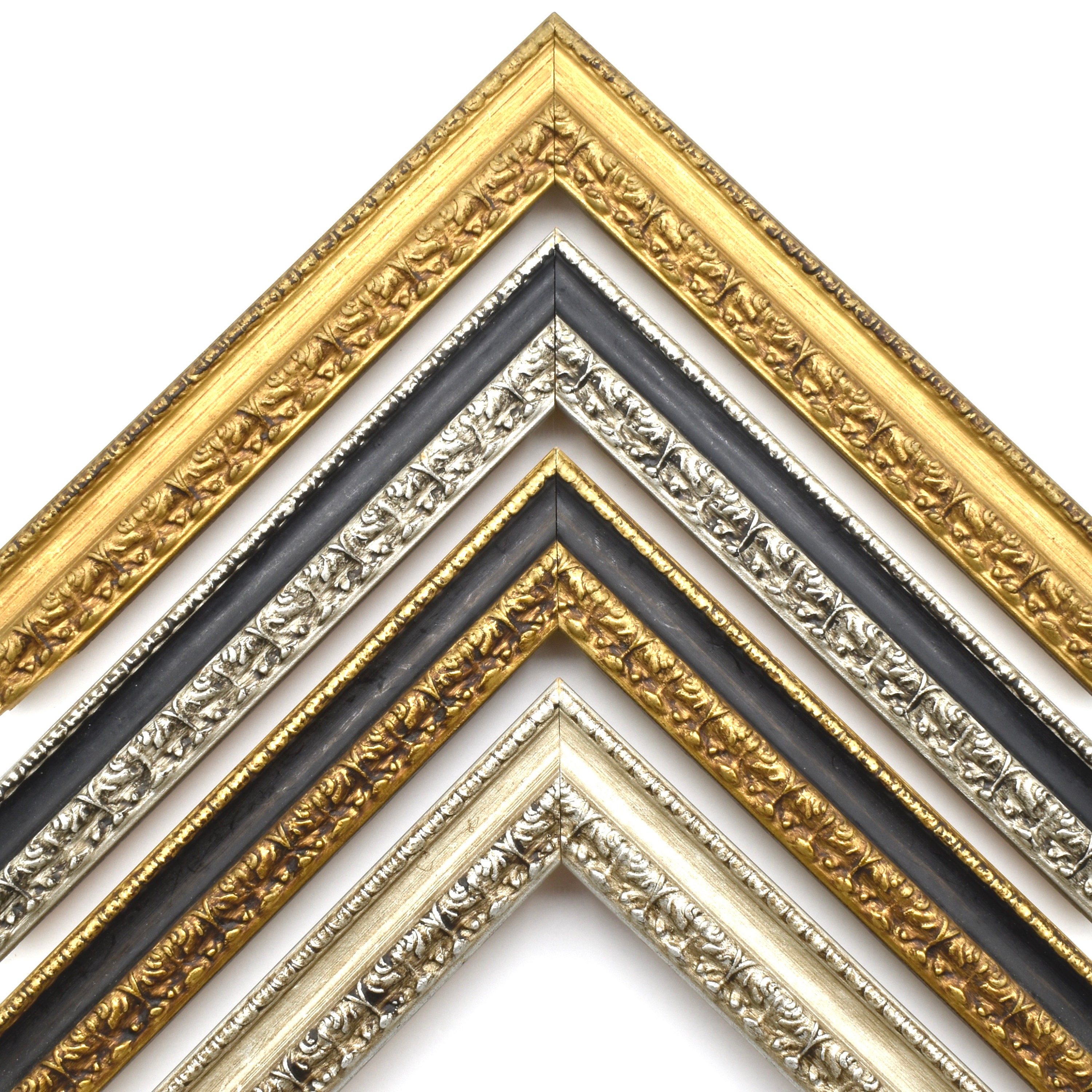 Elegant Black or White with gold matting and Gold Picture Frame for 4x6  Photo with Double Matting - Three interchangeable mats for custom layout.