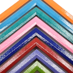 Marco de fotos personalizado con colores brillantes y protección UV del 90 % para arte de pared, decoración del hogar lacada, colorida y divertida, rosa, rojo, amarillo, verde lima y azul