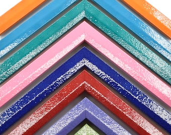 Lacquered Bright Colors Picture Frame, Shiny Colors Frame, Thin, Handmade, 4x6, 5x5, 5x7, 8x10, 8.5x11, 9x12, 11x14, 12x12, 16x20  + Custom