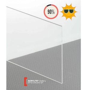 Acrylite Acrylic Glass FF3 Premium Thickness With 90% UV Protection | Picture Frame Acrylic Glass Covers | Glass For Frames Art And More