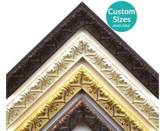 Ornate Hearts Custom Picture Frame w/ 90% UV Cover, Elegant Decorative Home Decor, Shabby Chic Art Deco Frames For Wall Art and Photos