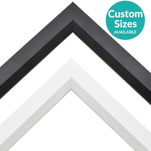 Beveled Basic Black or White Picture Frame 90% UV Protection Ready to Hang | Modern Picture Frames | 4x6 5x7 6x8 8x10 11x14 16x20 18x24