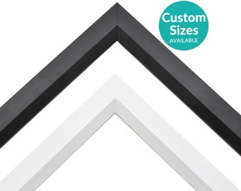 Beveled Basic Black or White Picture Frame 90% UV Protection Ready to Hang | Modern Picture Frames | 4x6 5x7 6x8 8x10 11x14 16x20 18x24