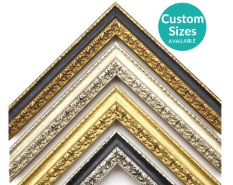 Spanish Antique Picture Frame, Victorian Ornate Decorative Custom Frames For Wall Art, Gold Silver Black, 4x6 5x7 8x10 11x14 11x17 16x20