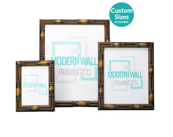 Walnut Bamboo Picture Frame w/ 90% UV Cover | Tropical Tiki Home Decor | Beachy Custom Frames For Wall Art, Poster, Canvas, Prints, & More