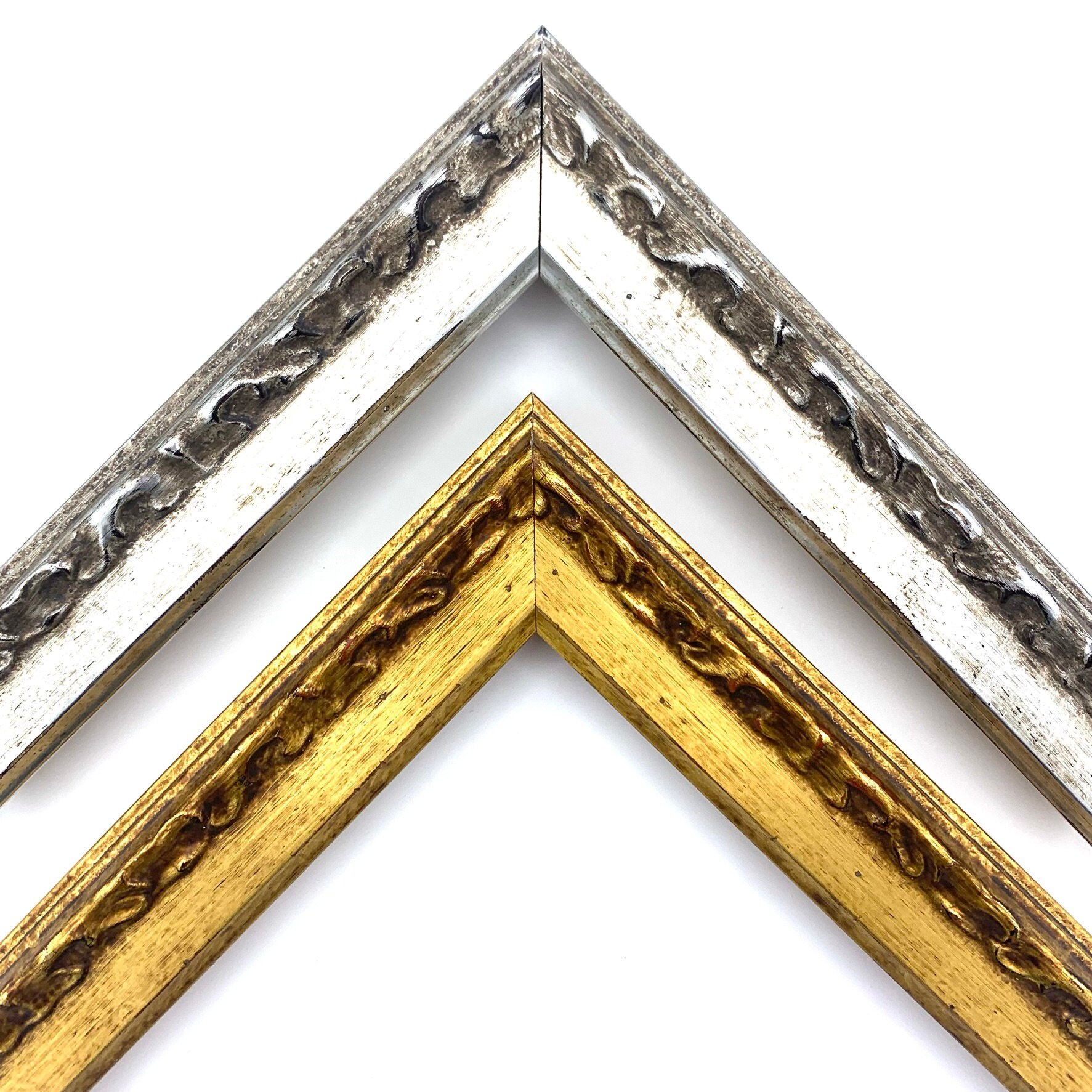 Cadre Décoratif de Salon, Français Country Ornate Custom Frames For Wall Art, Gold Leaf Silver, 4x6 