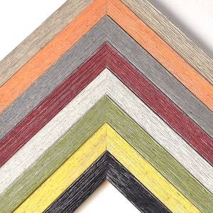 Colorful Flat Rustic w/ Silver Wash Picture Frame, Orange, Red, Yellow, Green, Thin, 4x6, 5x7, 8x10, 11x14, 11x17, 16x20 Custom
