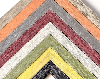 Colorful Flat Rustic w/ Silver Wash Picture Frame, Orange, Red, Yellow, Green, Thin, 4x6, 5x7, 8x10, 11x14, 11x17, 16x20 Custom