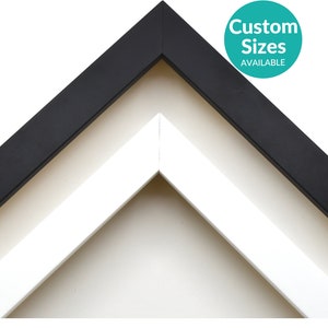 Sleek Matte Black & White Frame 7/8&quot;– Modern Custom Picture Frame | Minimalist Contemporary Wall Art Display