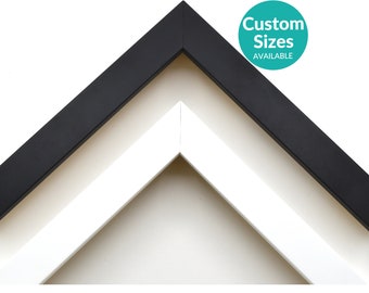 Minimalist Black & White Frame 7/8" – Simple Matte Custom Frame | Clean Modern Wall Art Display
