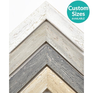 Flat Driftwood Style Picture Frame, Tropical Beach Rustic Frames For Wall Art, White Sand Light Grey, 4x6 5x7 8x10 11x14 11x17 12x16 22x28