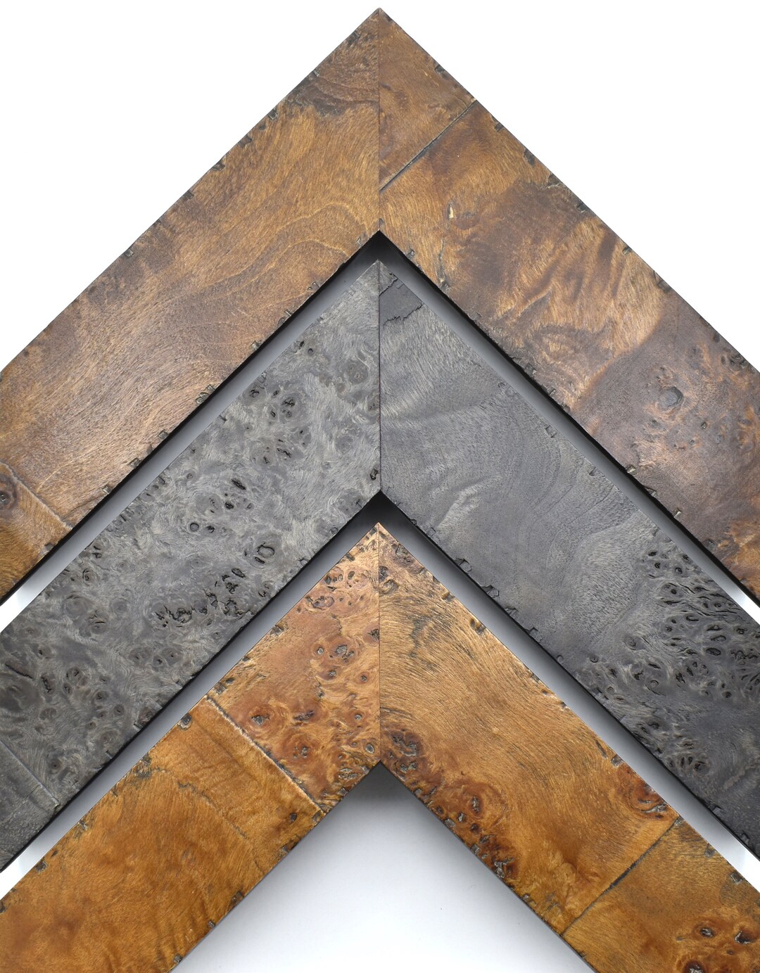 Rustic Burled Wood Picture Frame, Burl Wood Custom Frames for Wall Art, Light Brown Grey Black