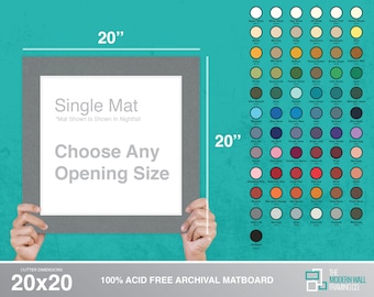 20 x 20 Premium Conservation Matboard, Custom Opening, Archival, Acid Free