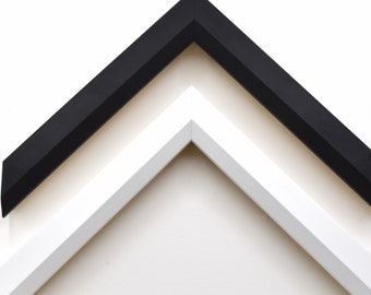 Modern Beveled Basics Picture Frame, Black, White, Basic Custom Frames For Wall Art, 4x6, 5x7, 6x8, 8x10, 11x14, 16x20, 18x24