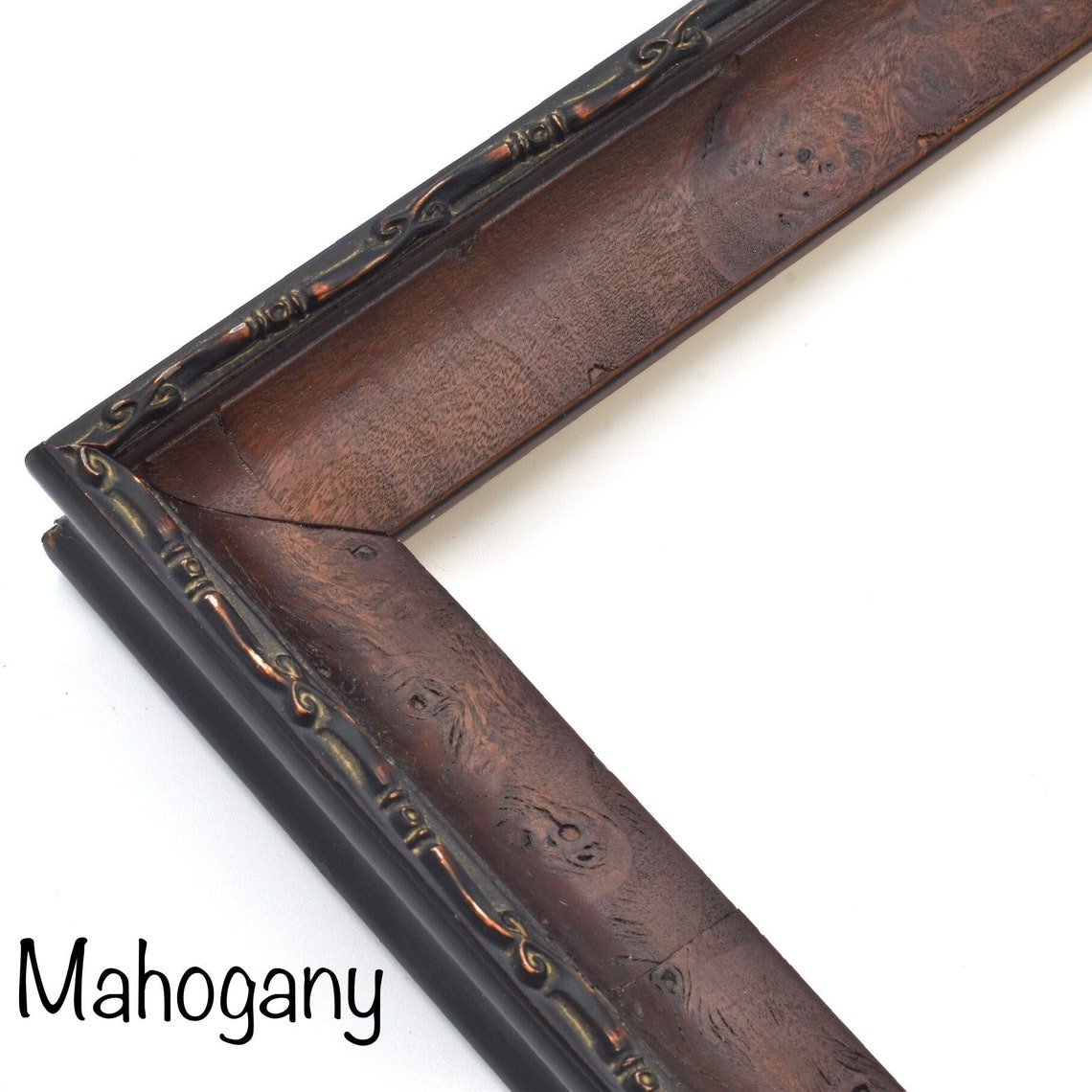 Traditional Scooped Burl Wood Picture Frame Rustic Custom Etsy