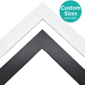 Modern Basic White or Black Picture Frame 1 1/4&quot; w/ 90% UV Acrylic Glass | Simple Picture Frames | 4x6 5x7 8x10 11x14 16x20 18x24 24x36