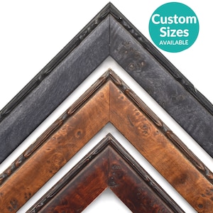 Burled Bamboo Picture Frame 1 1/4&quot; Ready To Hang With UV Protective Acrylic Glass | Custom Frames | Burl Frames For Wall Art Posters Prints