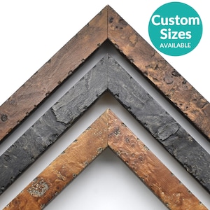 Rustic Burl Wood Picture Frame Ready to Hang with UV Protective Acrylic Glass | Custom Picture Frames | Custom Frames For Art Poster Print