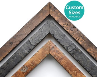 Burl Wood Frame – Mid-Century & Art Deco Elegance, Luxe High-Gloss Picture Frame for Retro Interiors