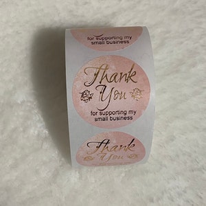 Thank you for supporting our small business sticker 1.5 inch image 1