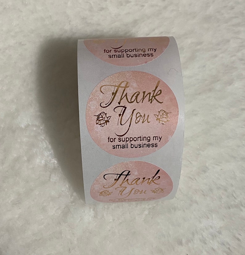 Thank you for supporting our small business sticker 1.5 inch image 1