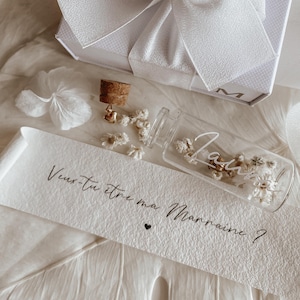 Cadeau demande marraine fiole à message personnalisé, annonce grossesse, demande témoin de mariage, demoiselle d'honneur, cadeau personnalisé, future maman