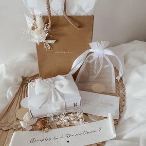 Demande marraine, annonce grossesse, témoin de mariage, cadeau personnalisé mamie, naissance bébé baptême, fiole à message, fleurs séchées