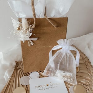 Original godmother proposal, pregnancy announcement, personalized godmother gift, pregnancy, message bottle, dried flowers, baby aunt birth Pochon seul + sac