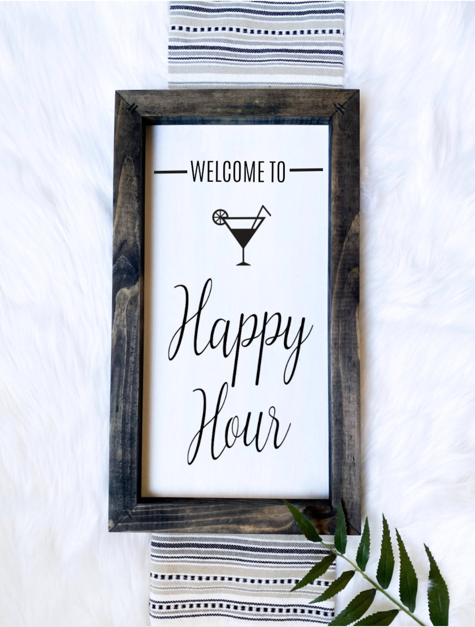 To Happy Hour Handmade Wooden Sign House Warming Etsy