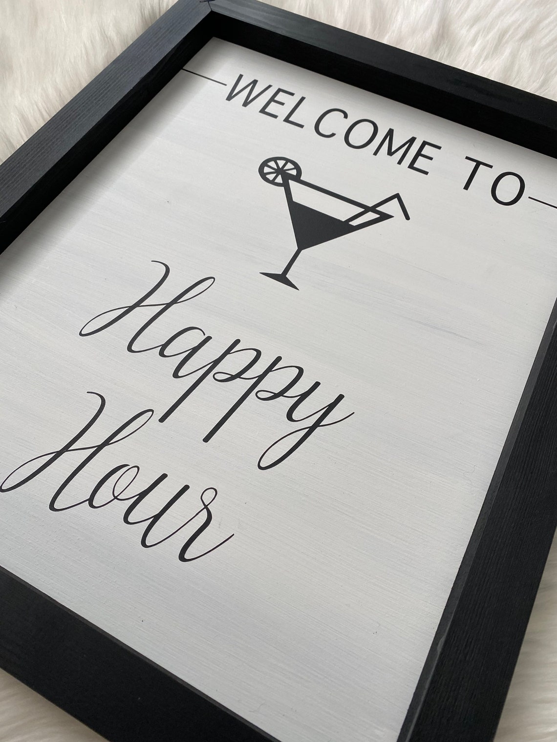 To Happy Hour Handmade Wooden Sign House Warming Etsy