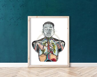 Escucha a tu cuerpo - BioCreativeArts - Láminas artísticas para profesionales de la salud, coleccionistas de arte y trabajadores del bienestar.
