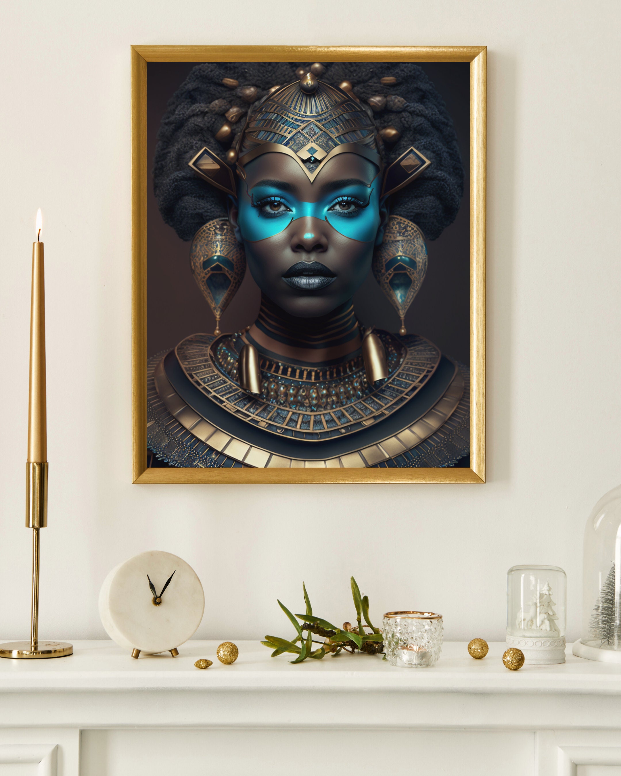 Afro Futurism Black Woman Egyptian Aigenerated Digital Art Etsy