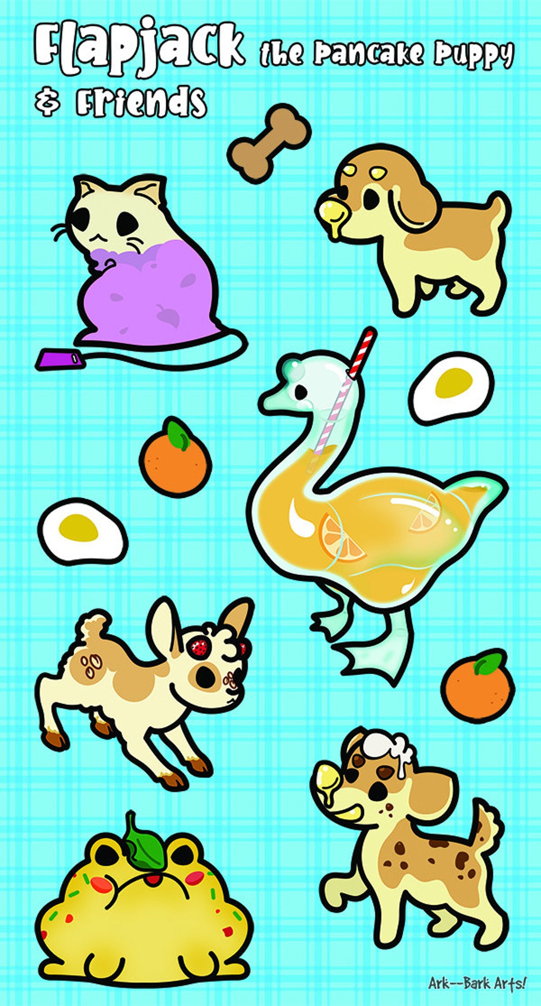 Flapjack Sticker Flapjack the Pancake Puppy & Friends Sticker Sheet - Etsy Österreich