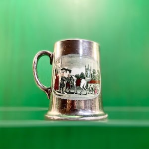 Antique Adams Tunstall Silver Lusterware Tankard: Doctor Syntax Tour, Staffordshire Ironstone