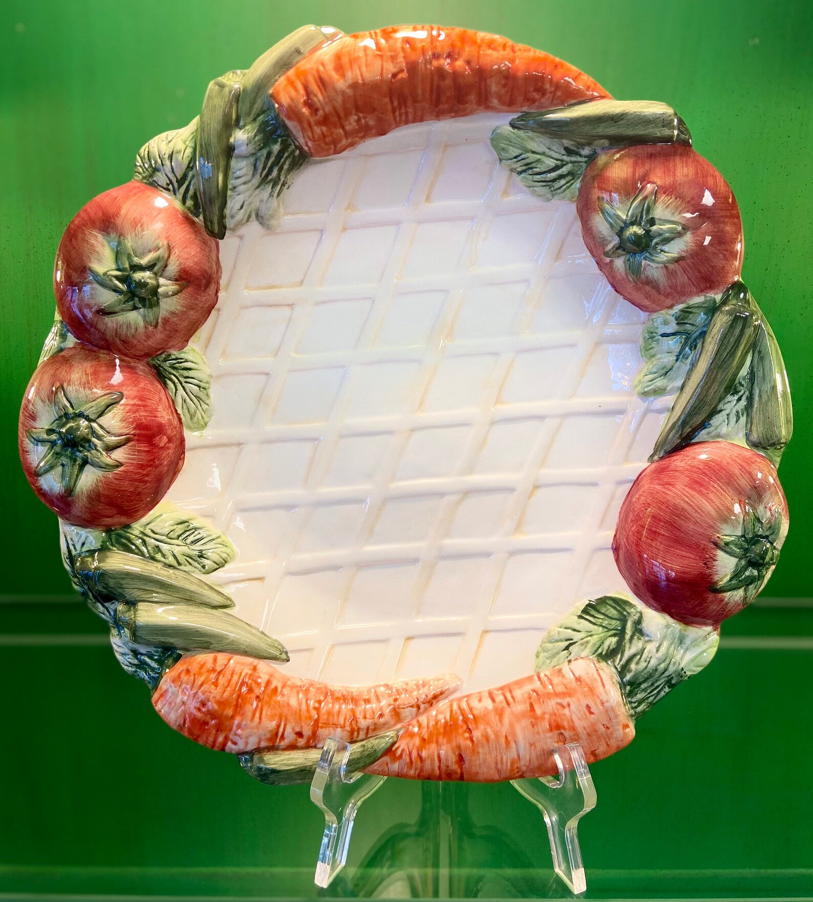 Vintage Hand Painted Ceramic Vegetable Plate Ceramic Etsy