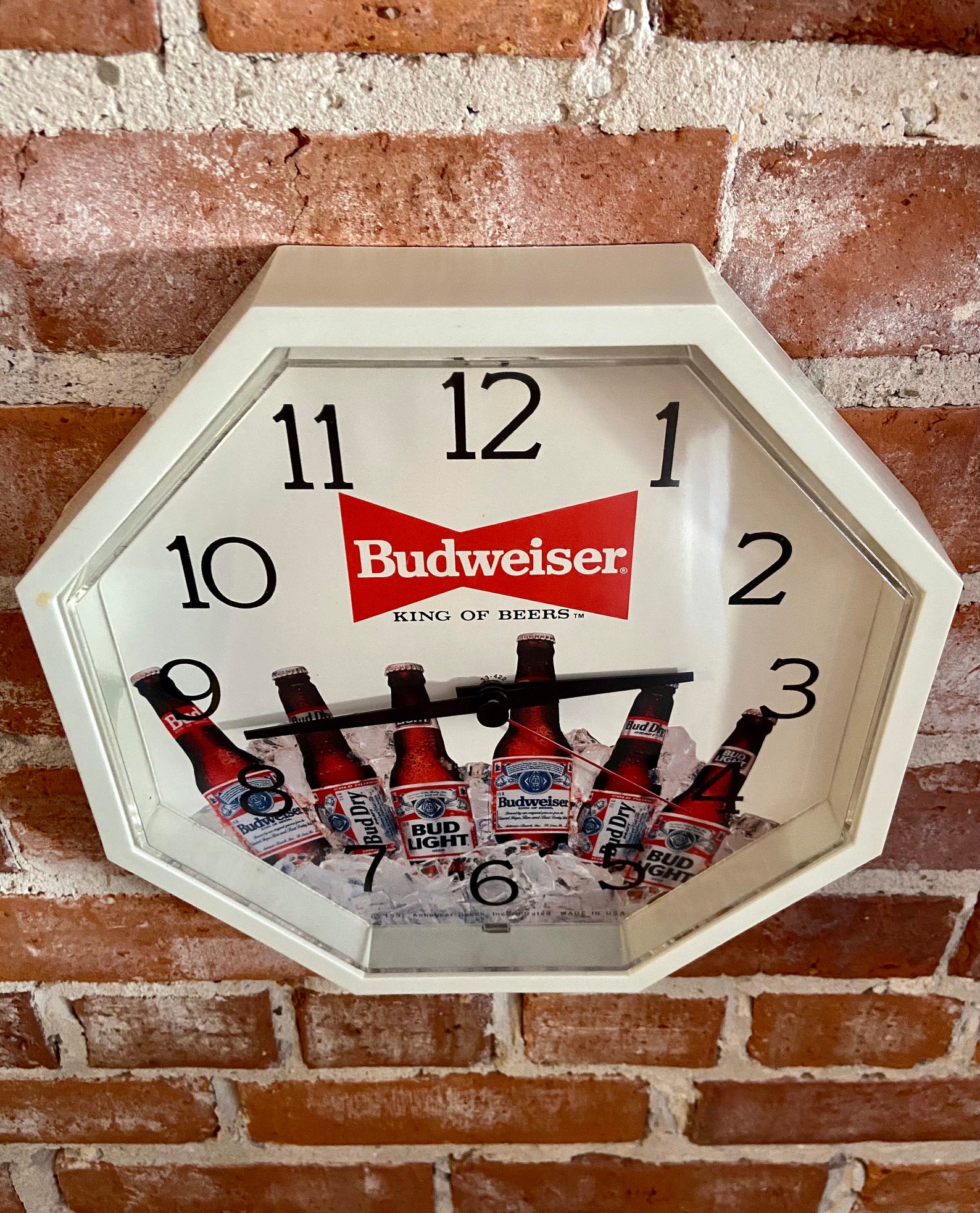 Vintage Budweiser Beer Sign Clock 1992 Made in USA Official Etsy