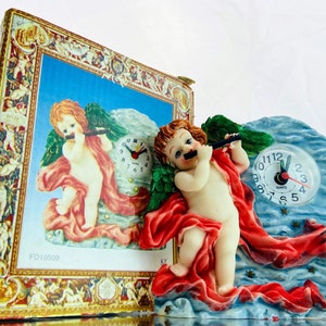 Vintage Cherub Alarm Clock: Musical Angel Figurine, 1990s New Old Stock