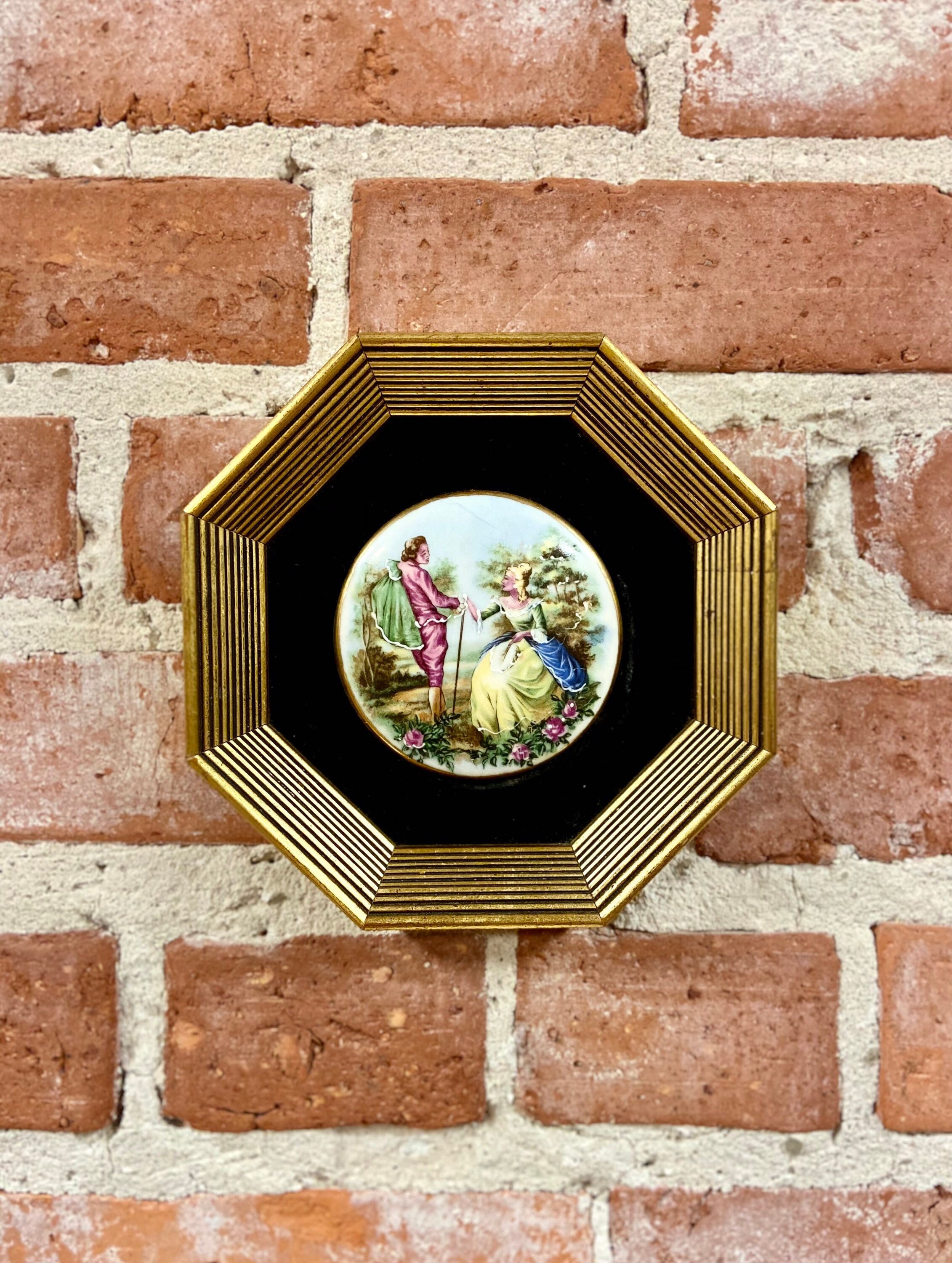 ヨーロッパアート　額縁セット　NEEDLEPOINT Vintage Vintage Framed Needlepoint Art