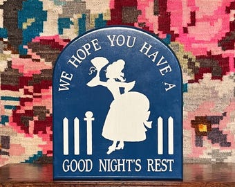 Vintage 1991 Good Night's Rest Sign: Wooden Wall Plaque, Made in USA