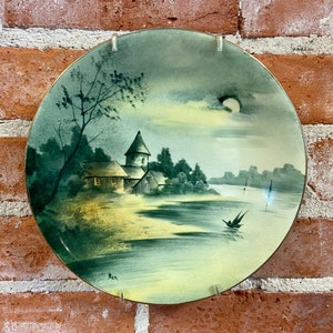 Vintage Limoges China Plate, Vintage France Country Decor Limoges Plate, Hand Painted Limoges Porcelain Gold Trimmed Plate, French Decor.