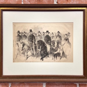 Antique Civil War Print: Framed 1863 Harper&#39;s Weekly, Army of the Potomac, Wood Framed Matted Behind Glass