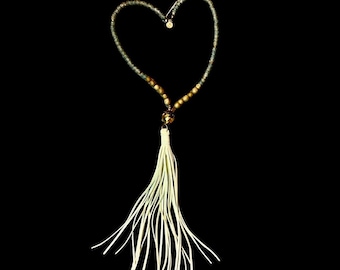 Handmade Beaded Tassel Necklace: Fabulina Designs Bohemian Jewelry